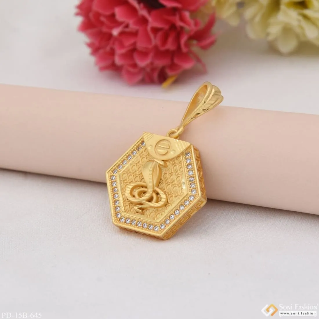 1 Gram Gold Plated Goga Maharaj Finely Detailed Design Pendant For Men - Style B645