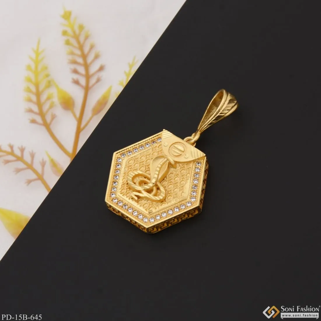 1 Gram Gold Plated Goga Maharaj Finely Detailed Design Pendant For Men - Style B645