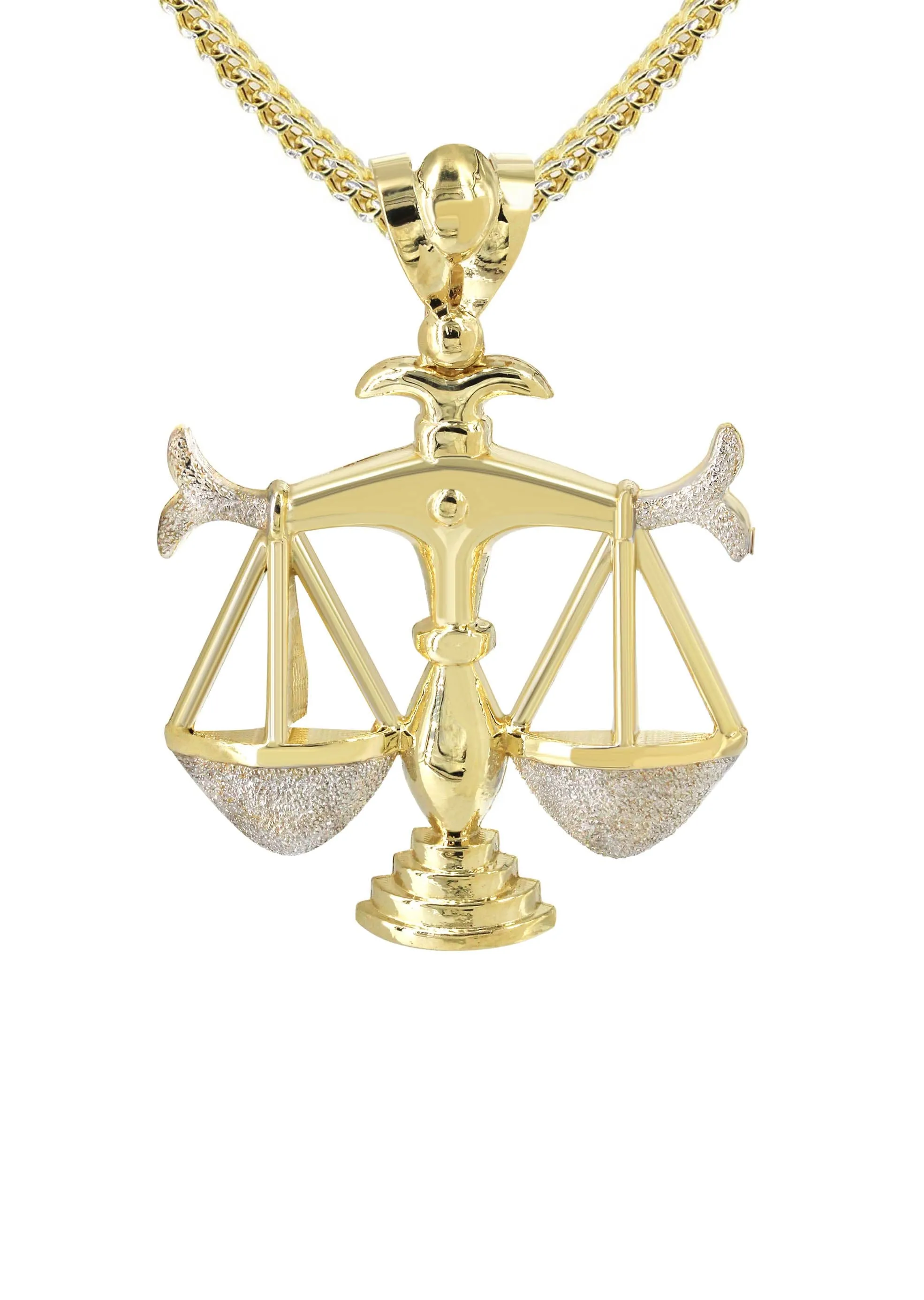 10K Yellow Gold Scales of Justice Necklace | Appx. 23.3 Grams