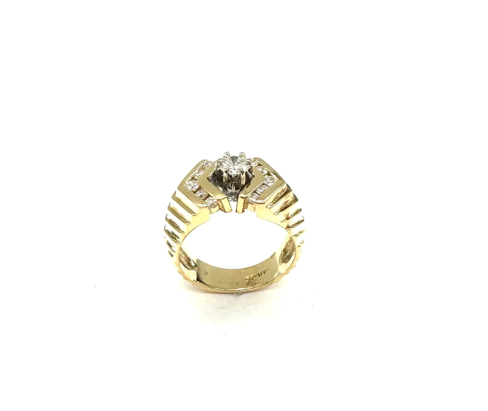 1/2 CTW Chevron Style Step Shank Diamond Ring