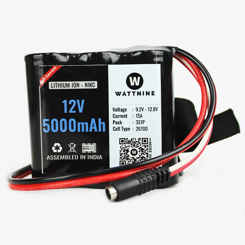 12V Lithium Battery with DC Female Car Socket/ Cigarette Lighter Socket for Tyre Inflator, Vaccum Cleaner etc