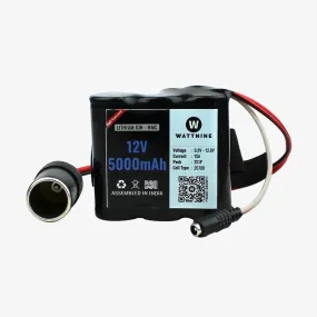 12V Lithium Battery with DC Female Car Socket/ Cigarette Lighter Socket for Tyre Inflator, Vaccum Cleaner etc