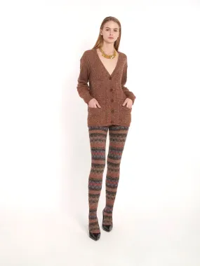 1970s Missoni V-neck cardigan in shades of grey and red