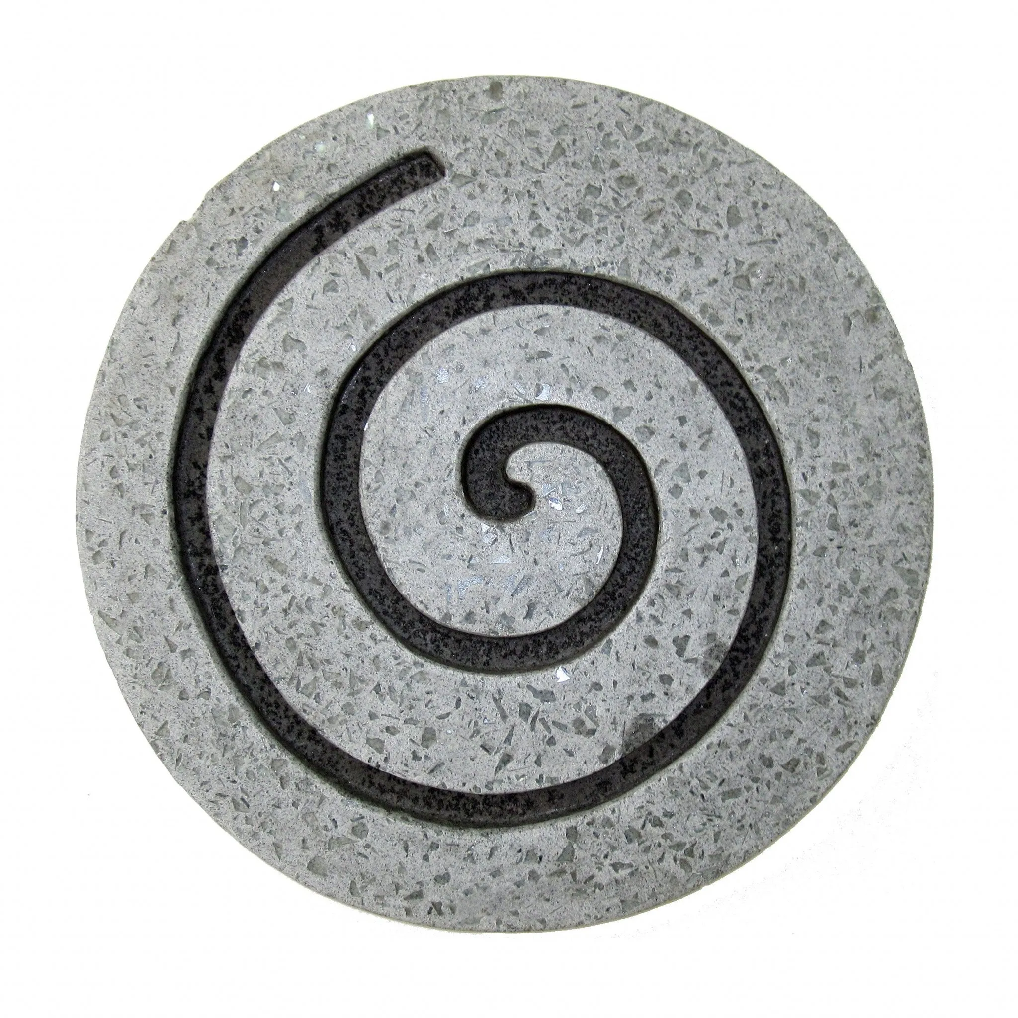 19" Gray Round Modern Spiral Wall Art By Homeroots