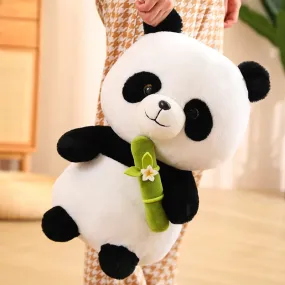 25/35/45cm Lovely Panda Plush Toys Cute bamboo Panda Bears with bamboo Plushie Doll Stuffed Animal Toy For Kids  Best Gift