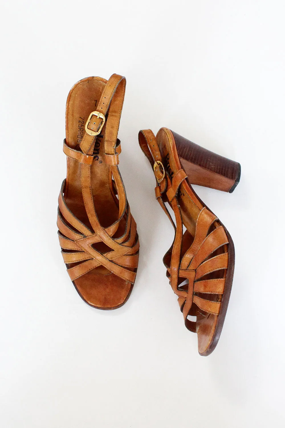 70s Maple Wooden Heels 7