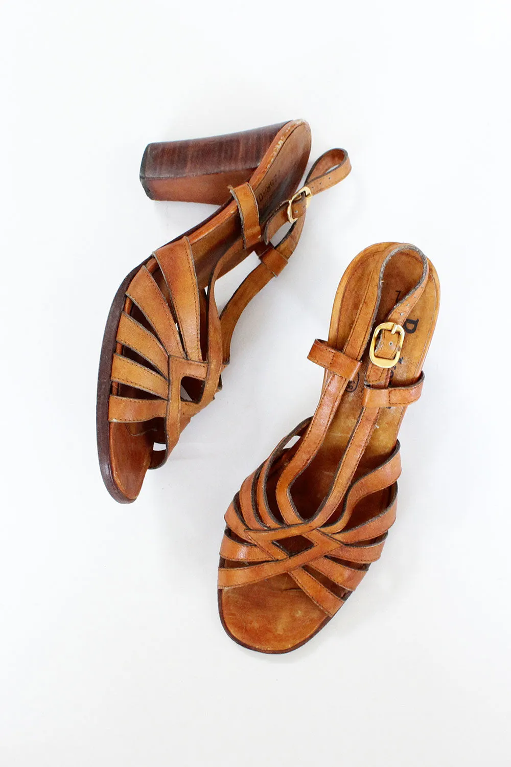 70s Maple Wooden Heels 7