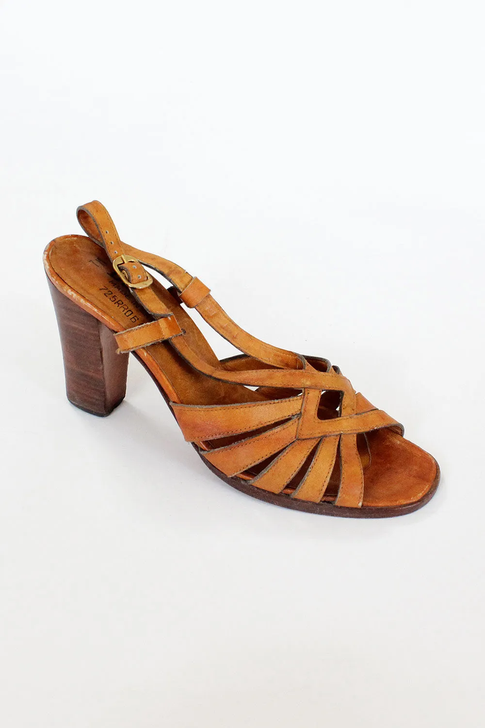 70s Maple Wooden Heels 7