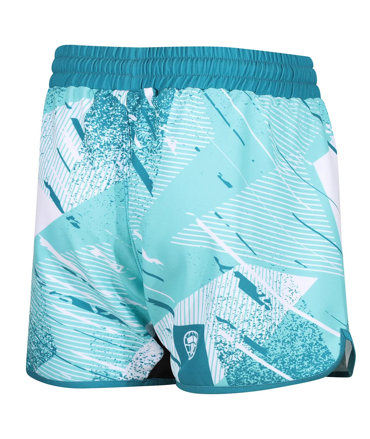 Abstract High Cut Shorts - Aquamarine