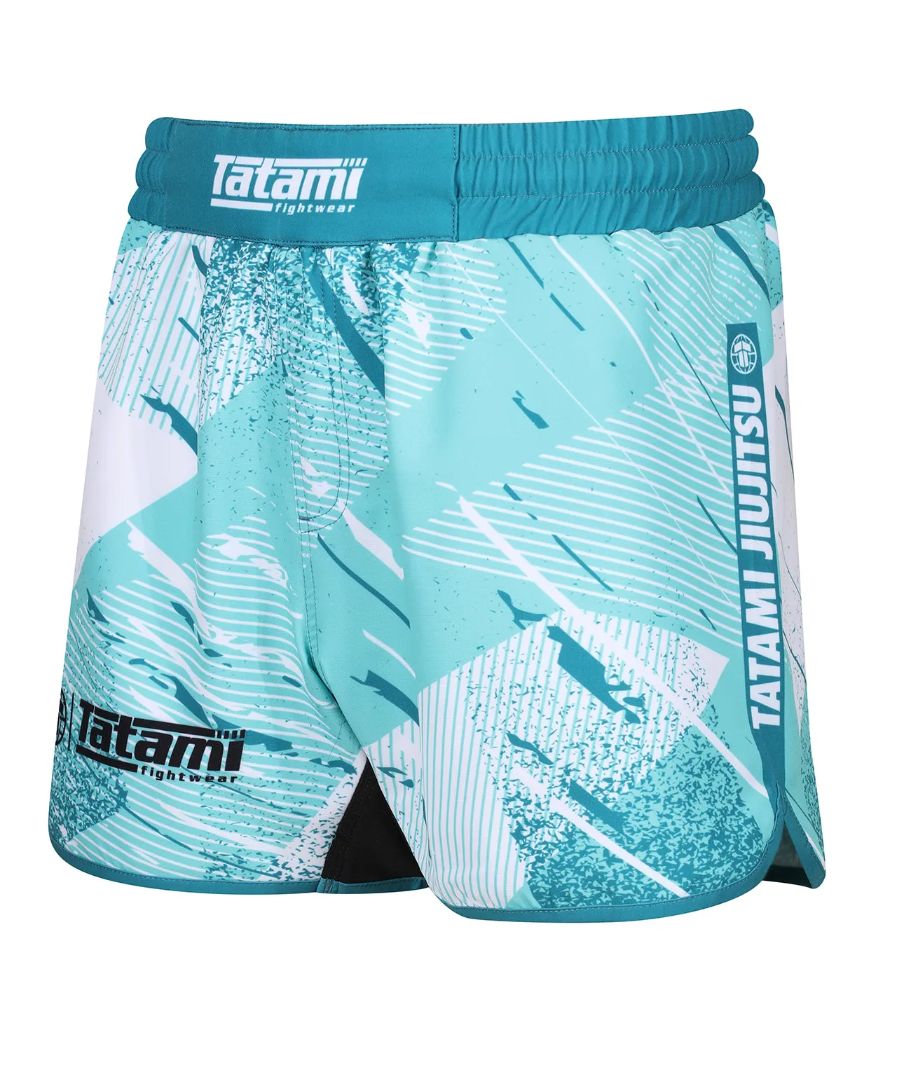 Abstract High Cut Shorts - Aquamarine