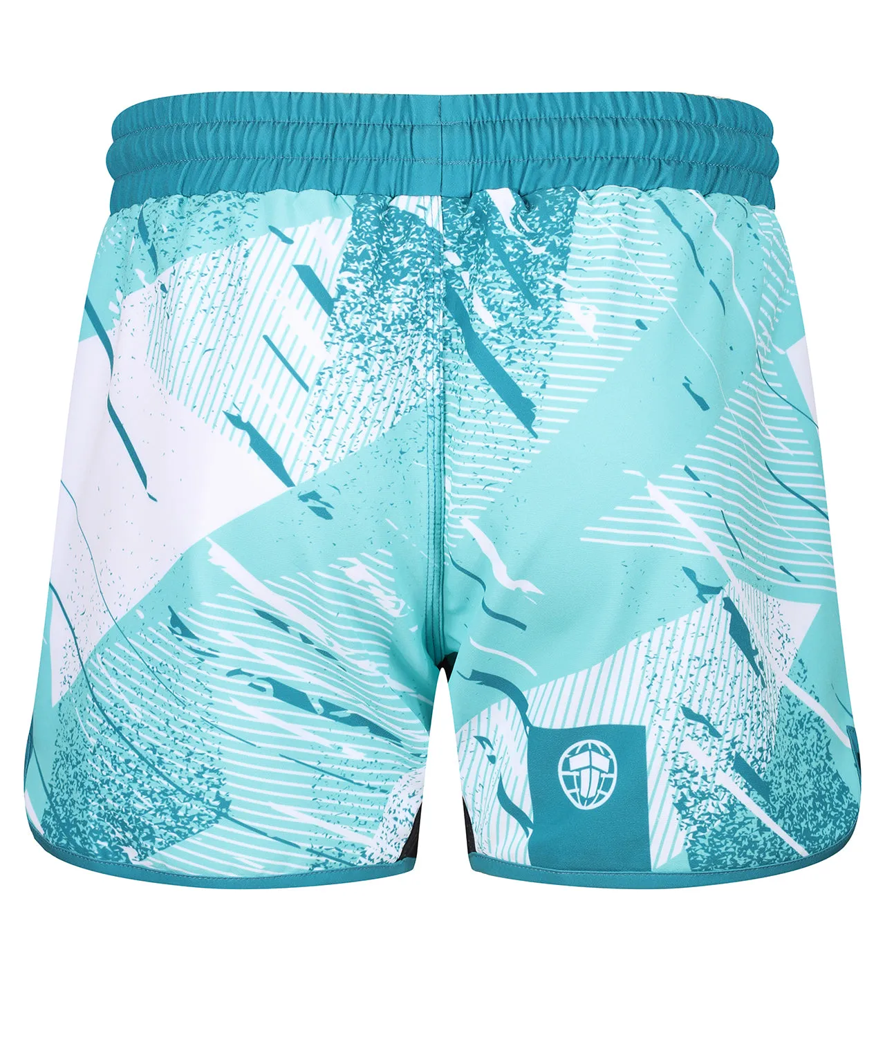 Abstract High Cut Shorts - Aquamarine