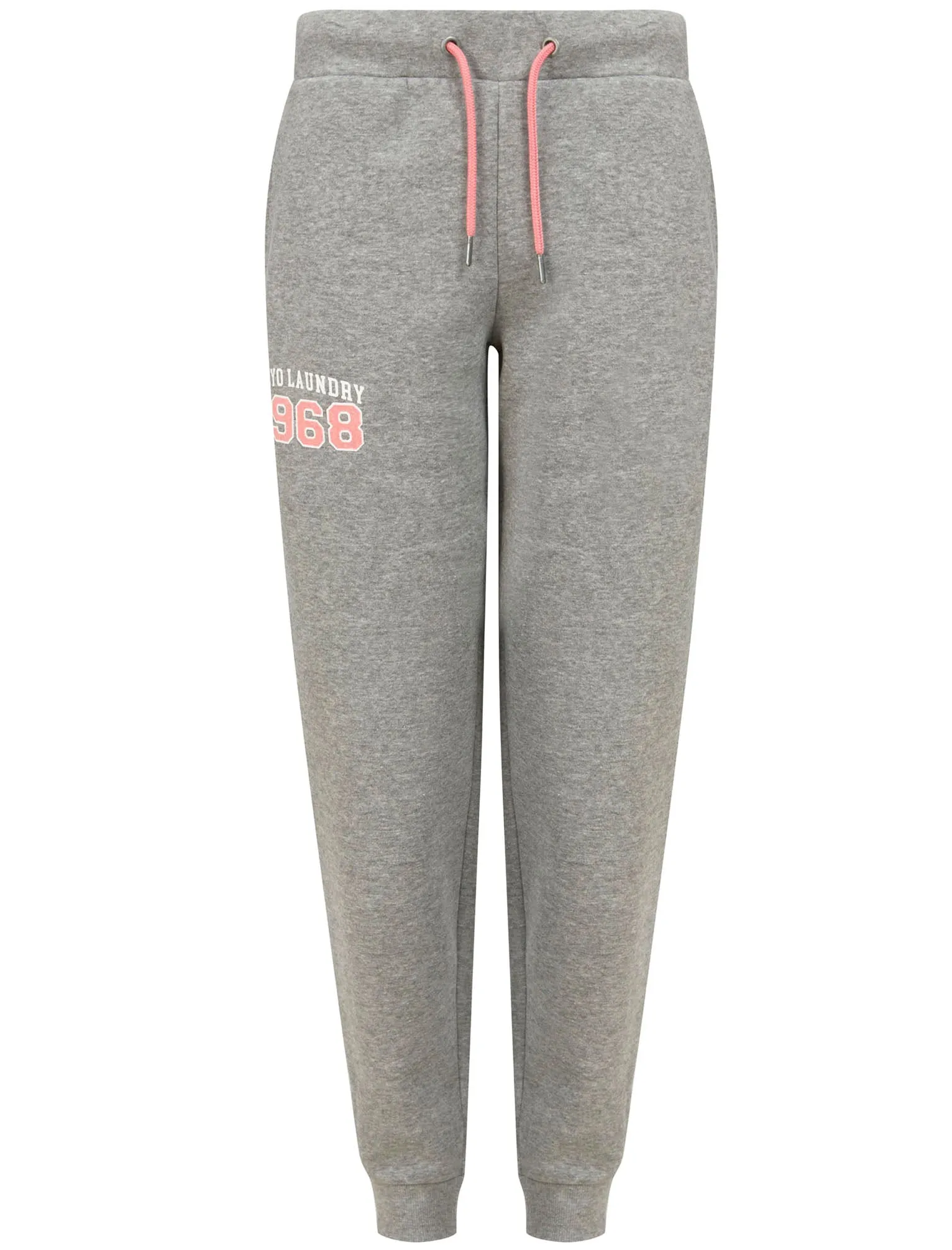 Adalee Brushback Fleece Cuffed Joggers in Mid Grey Marl - Tokyo Laundry