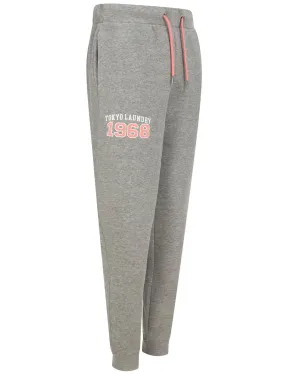 Adalee Brushback Fleece Cuffed Joggers in Mid Grey Marl - Tokyo Laundry