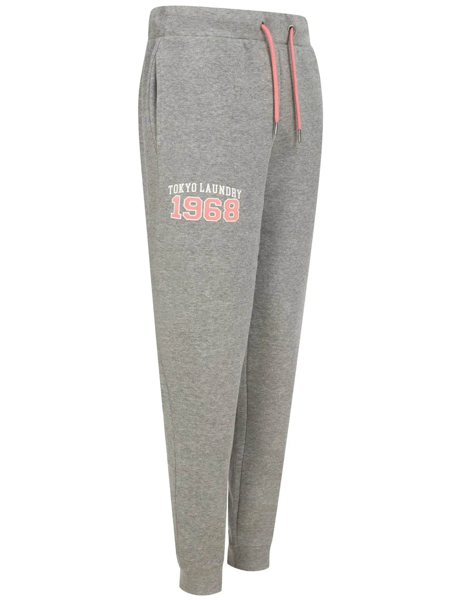 Adalee Brushback Fleece Cuffed Joggers in Mid Grey Marl - Tokyo Laundry