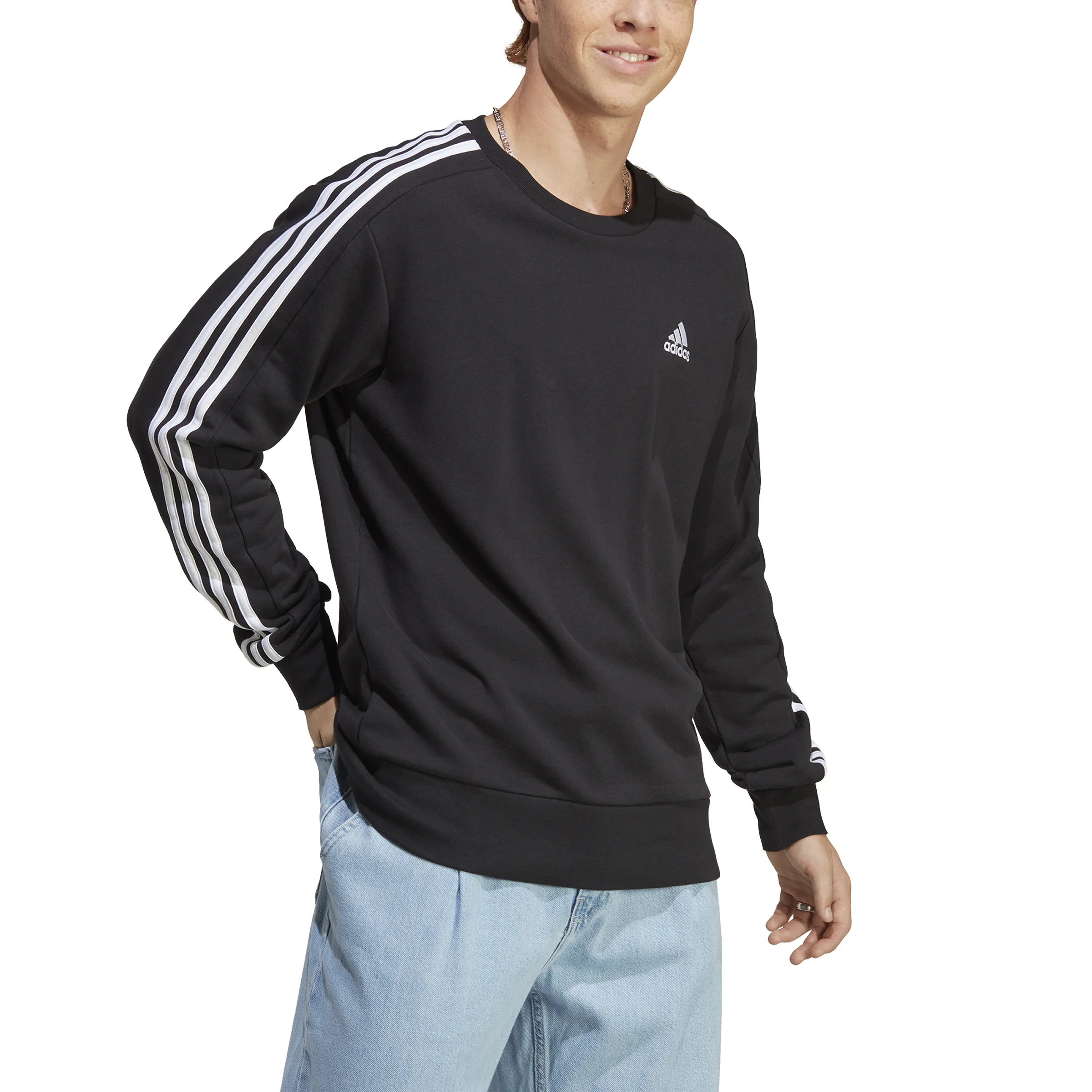 adidas Men's Essentials French Terry 3-Stripes Sweatshirt