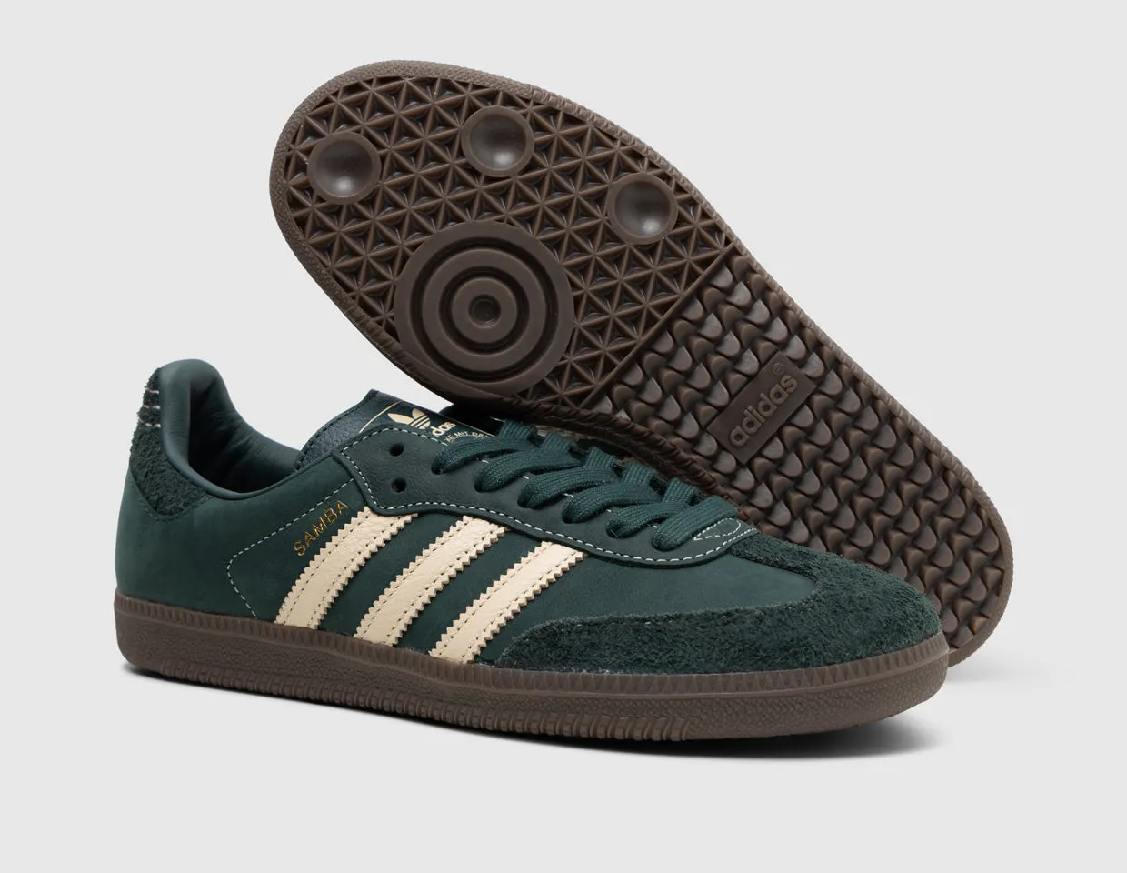 adidas Originals Women's Samba OG Crystal Sand / Mineral Green