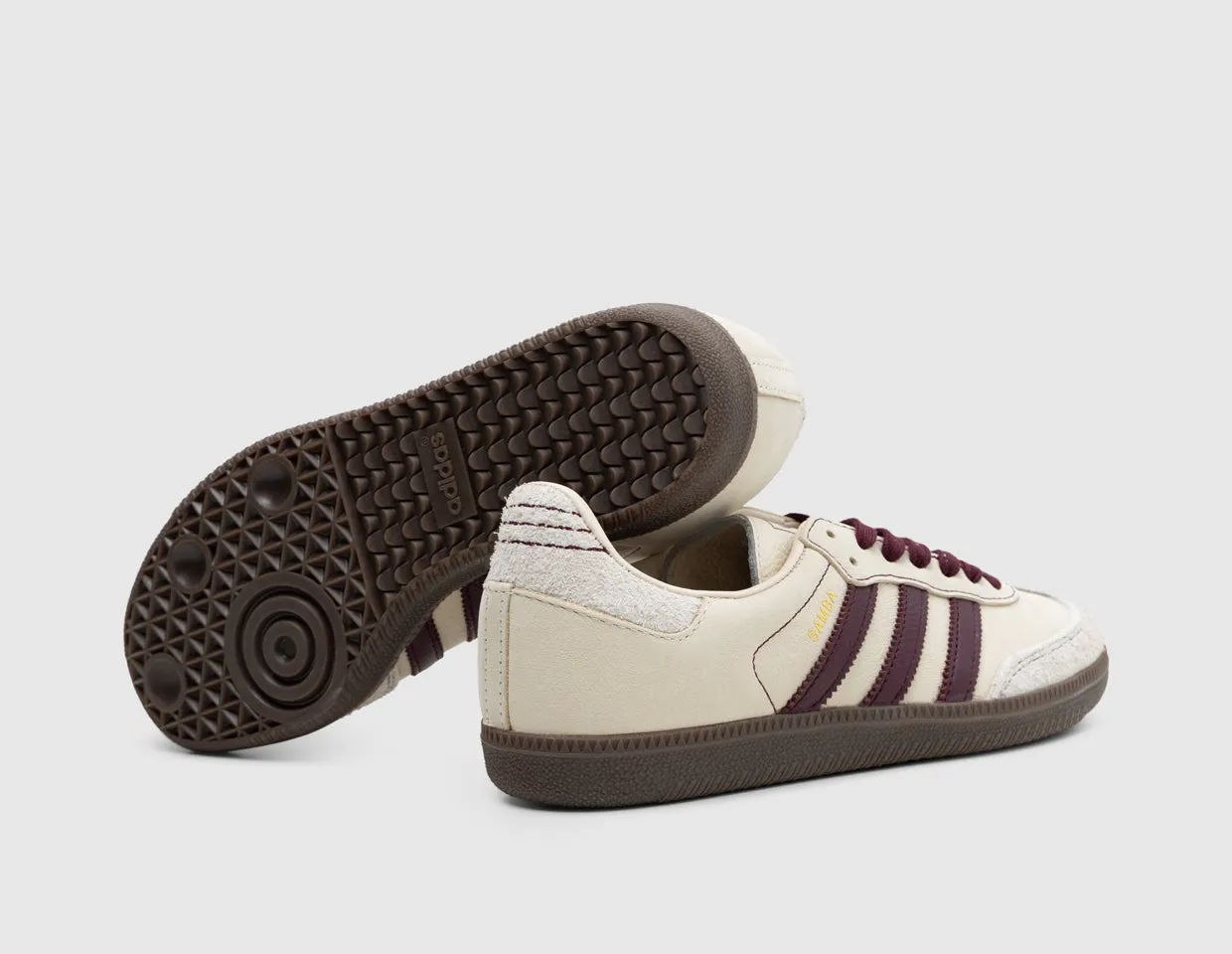 adidas Originals Women's Samba OG Wonder White / Maroon - Putty Grey