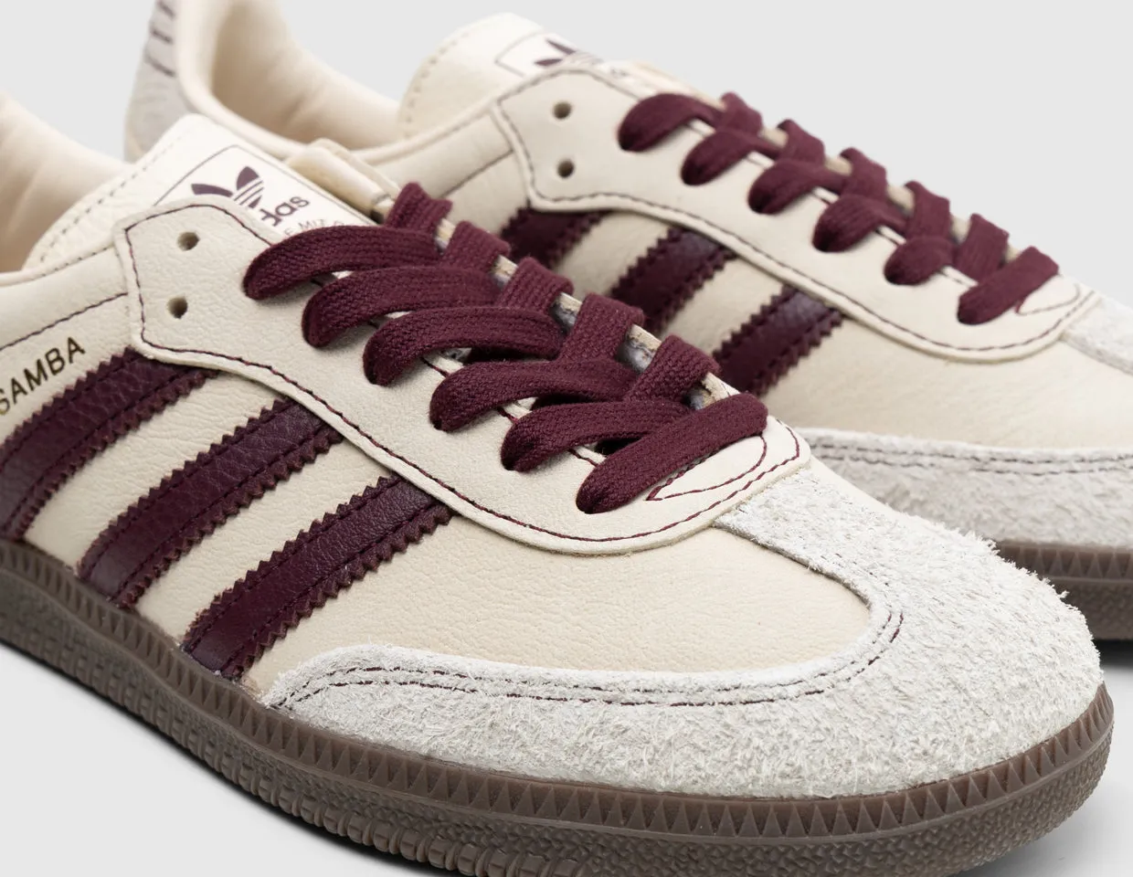 adidas Originals Women's Samba OG Wonder White / Maroon - Putty Grey