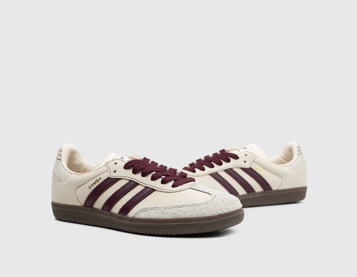 adidas Originals Women's Samba OG Wonder White / Maroon - Putty Grey