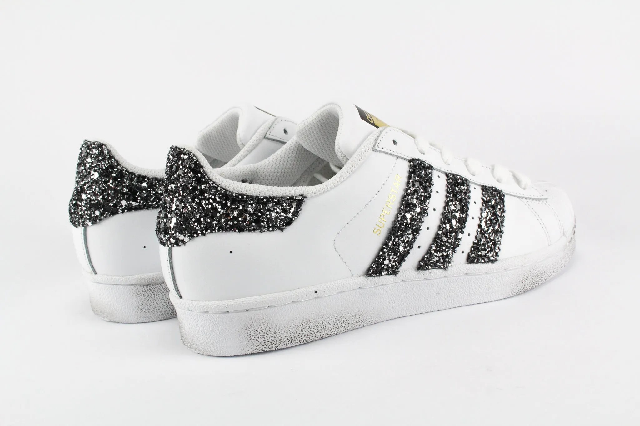 Adidas Superstar Black Silver Glitter