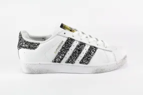 Adidas Superstar Black Silver Glitter