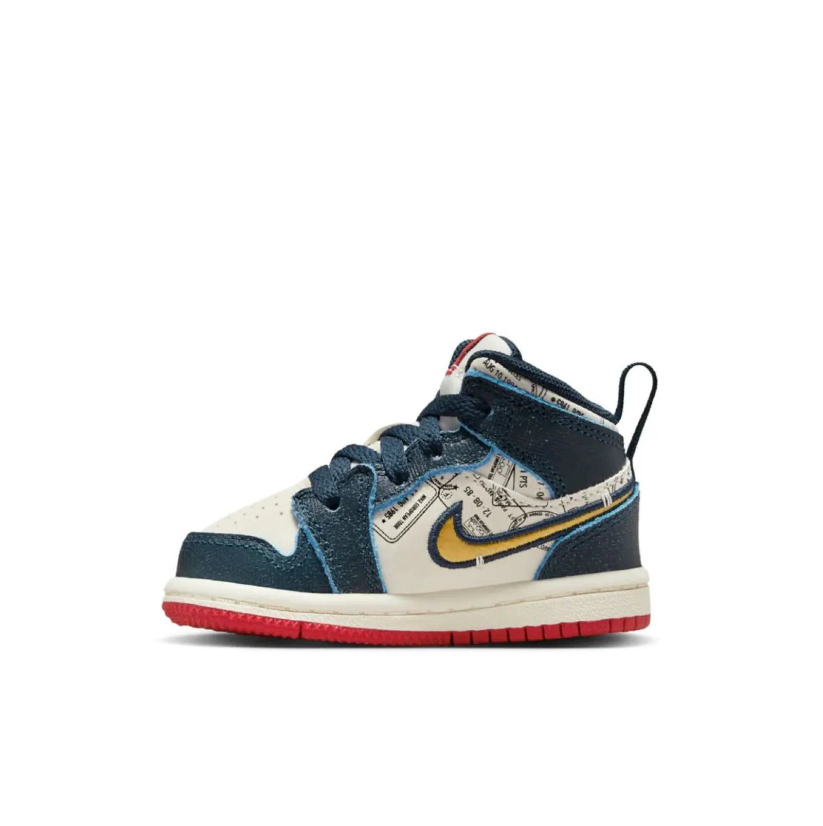 AIR JORDAN 1 MID SE TD - ARMORY NAVY/METALLIC GOLD-PALE IVORY