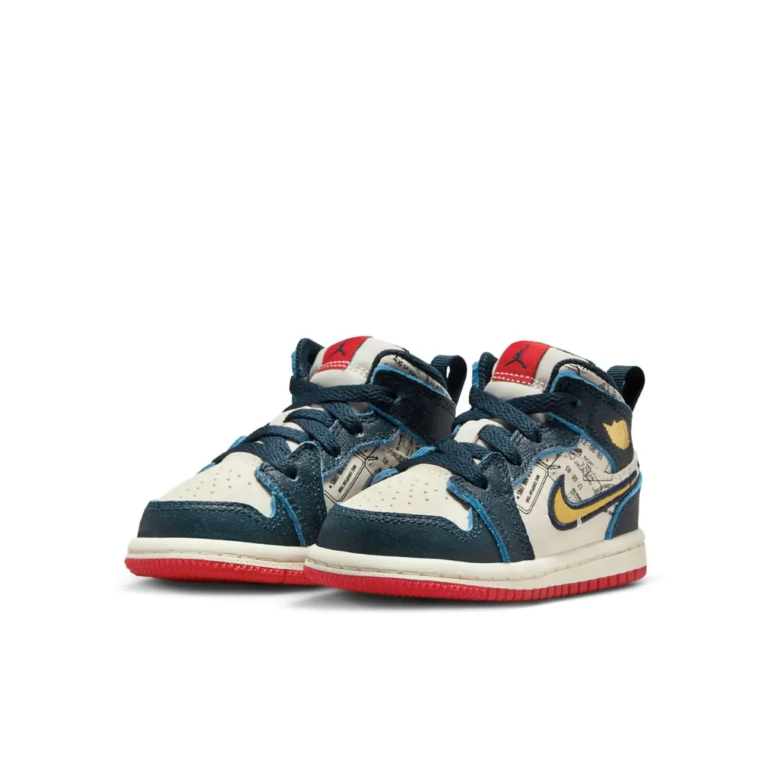 AIR JORDAN 1 MID SE TD - ARMORY NAVY/METALLIC GOLD-PALE IVORY