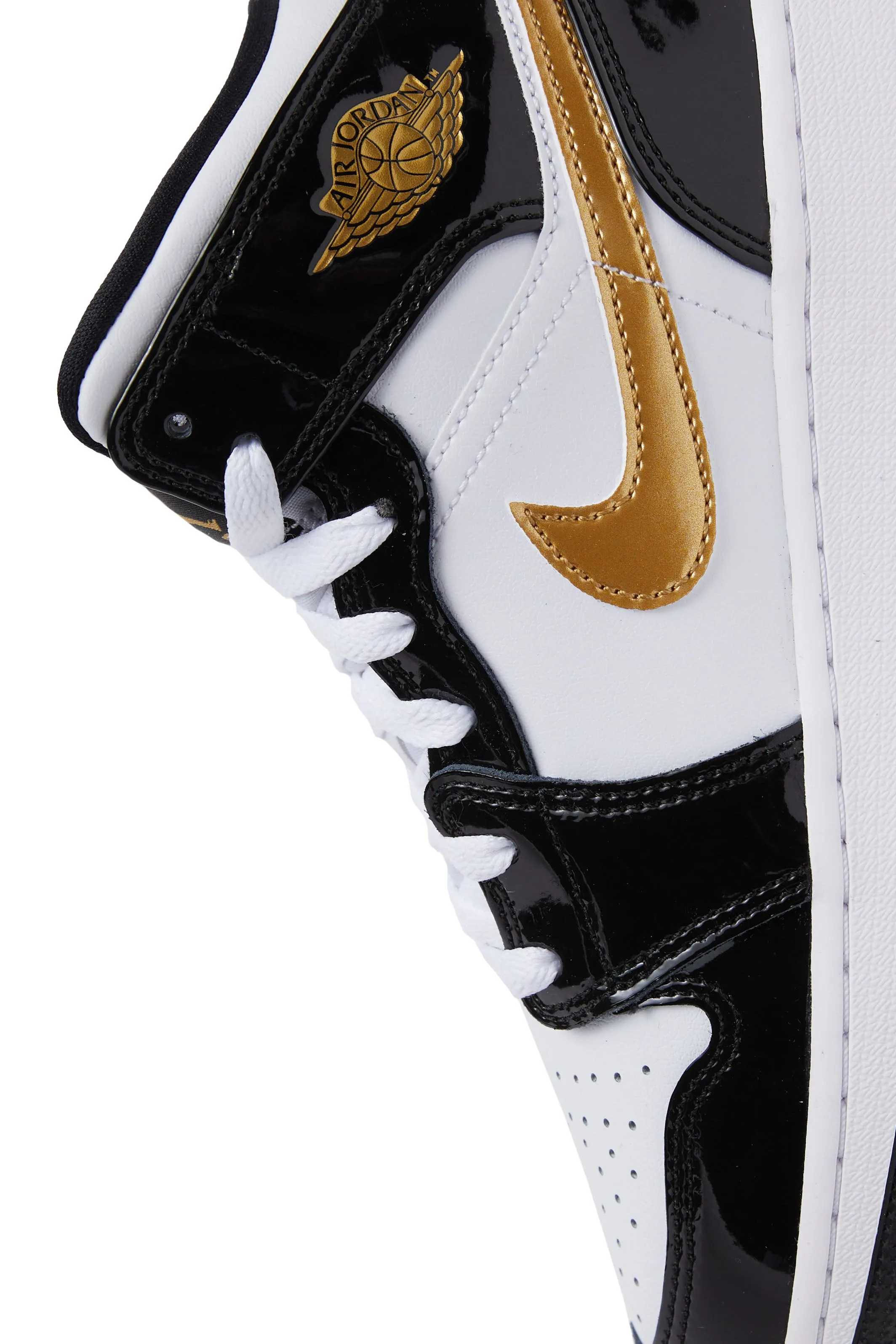 Air Jordan Kids 1 Mid SE 'Black/Metallic Gold'