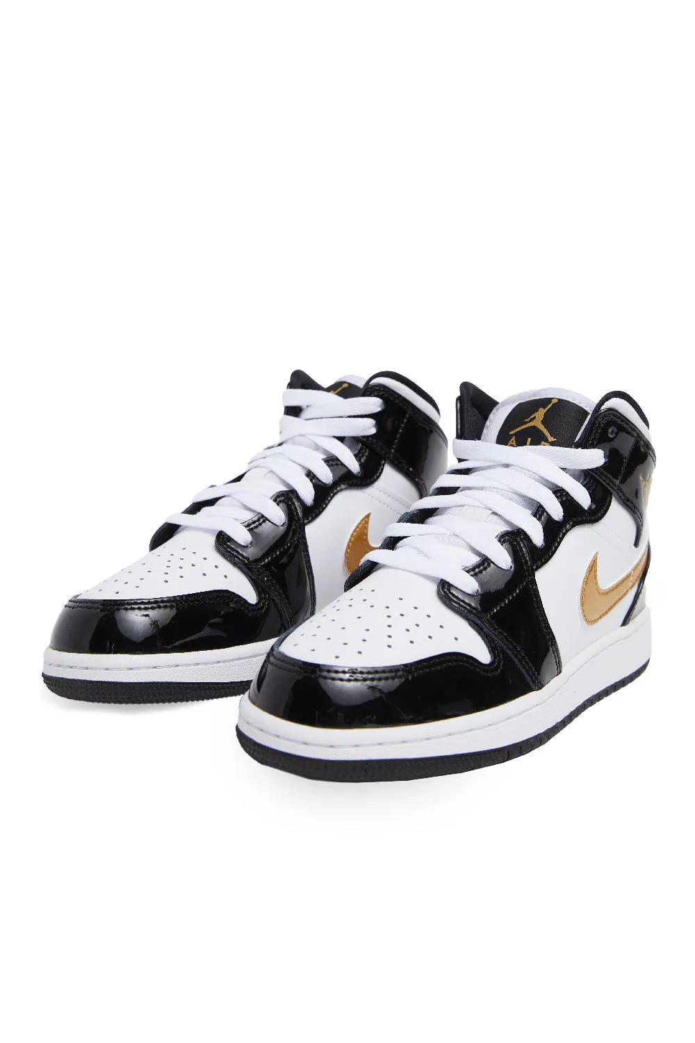 Air Jordan Kids 1 Mid SE 'Black/Metallic Gold'