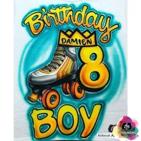 Airbrush Birthday Boy Skate Shirt Design