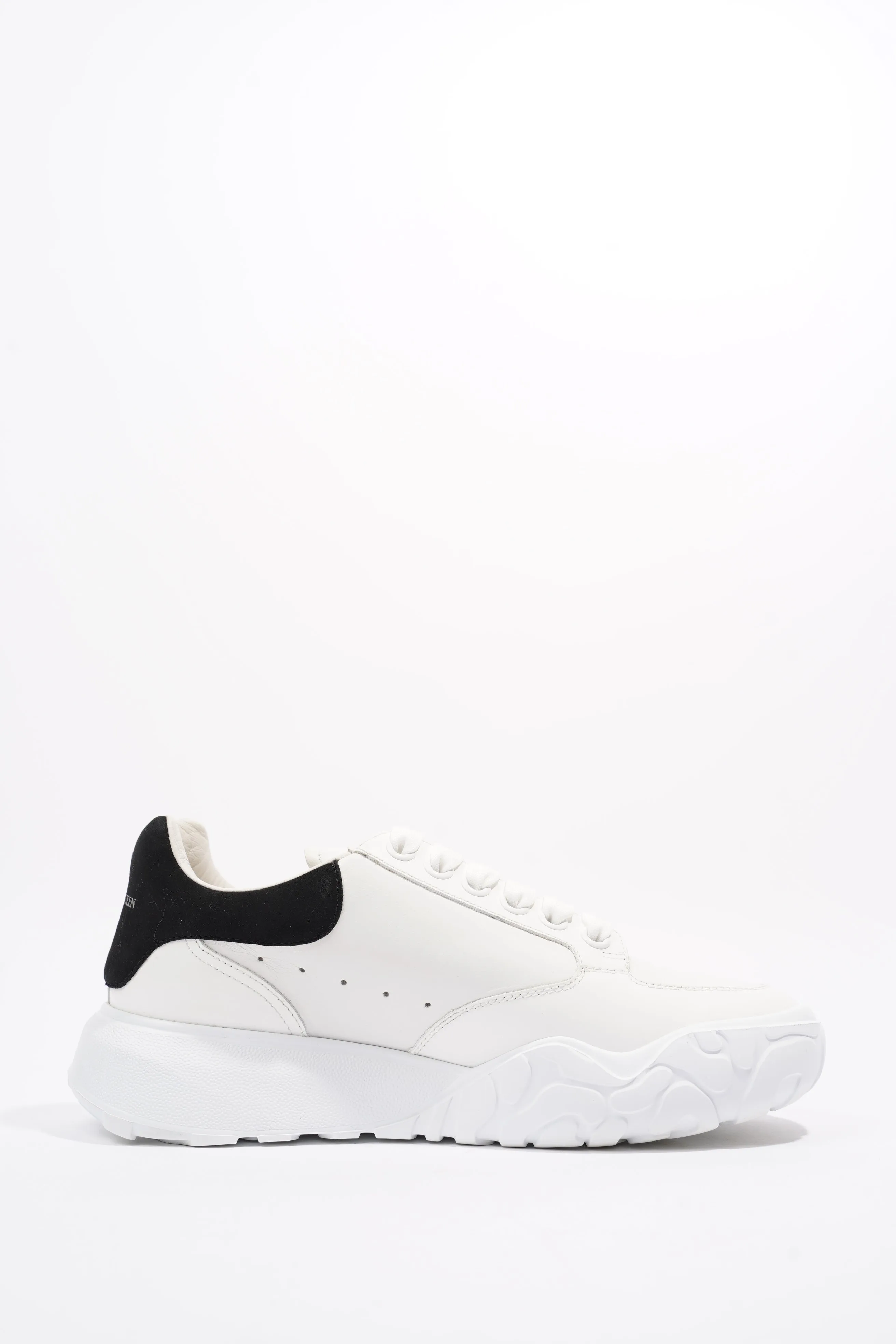 Alexander McQueen Oversized Court Sneaker White / Black Tab Leather EU 38.5 UK 5.5