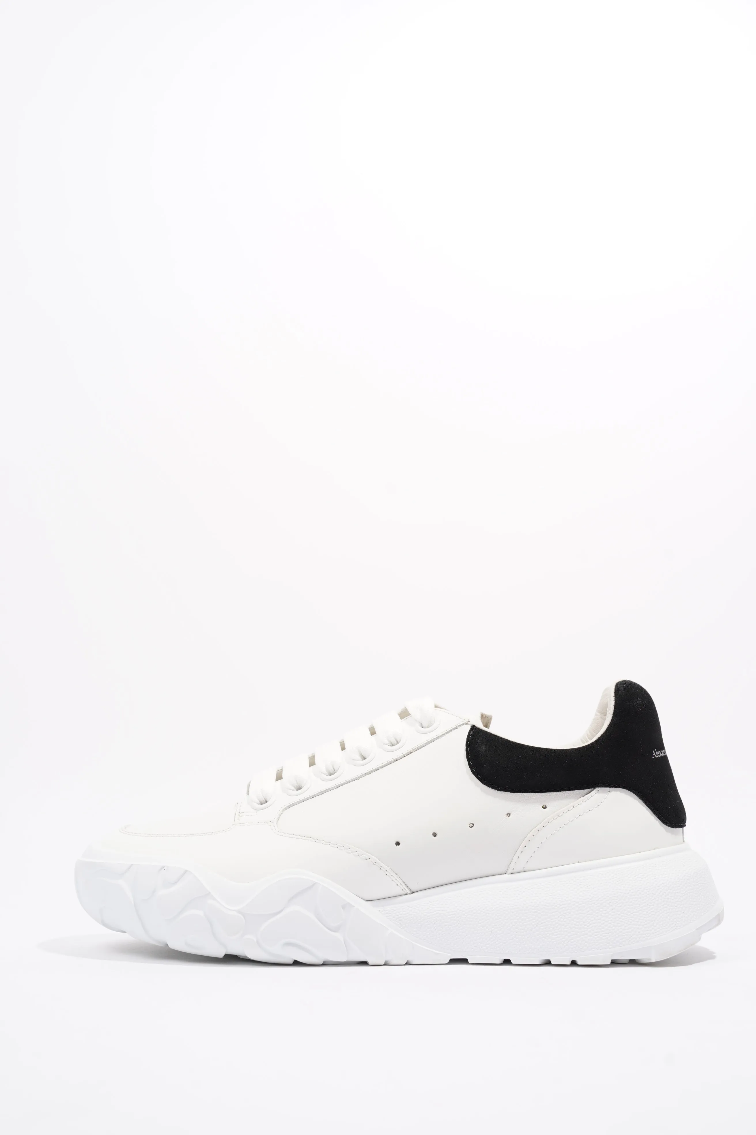 Alexander McQueen Oversized Court Sneaker White / Black Tab Leather EU 38.5 UK 5.5