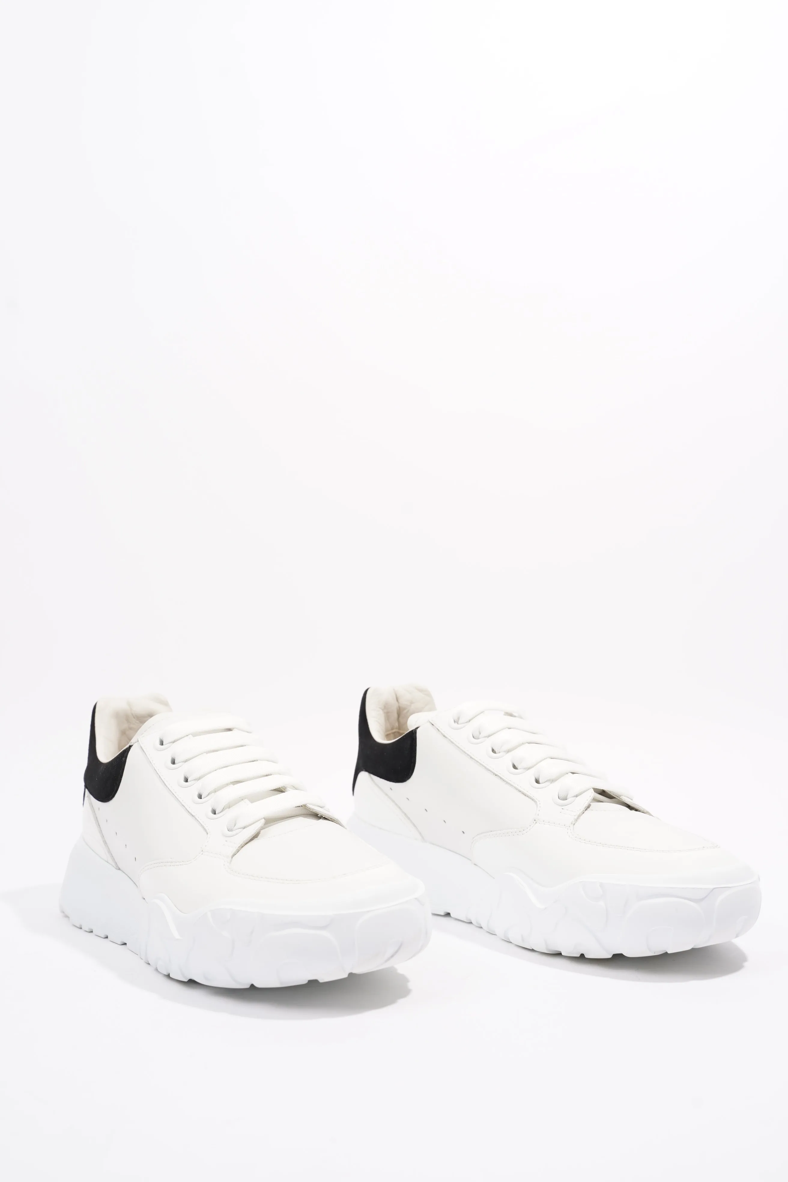 Alexander McQueen Oversized Court Sneaker White / Black Tab Leather EU 38.5 UK 5.5