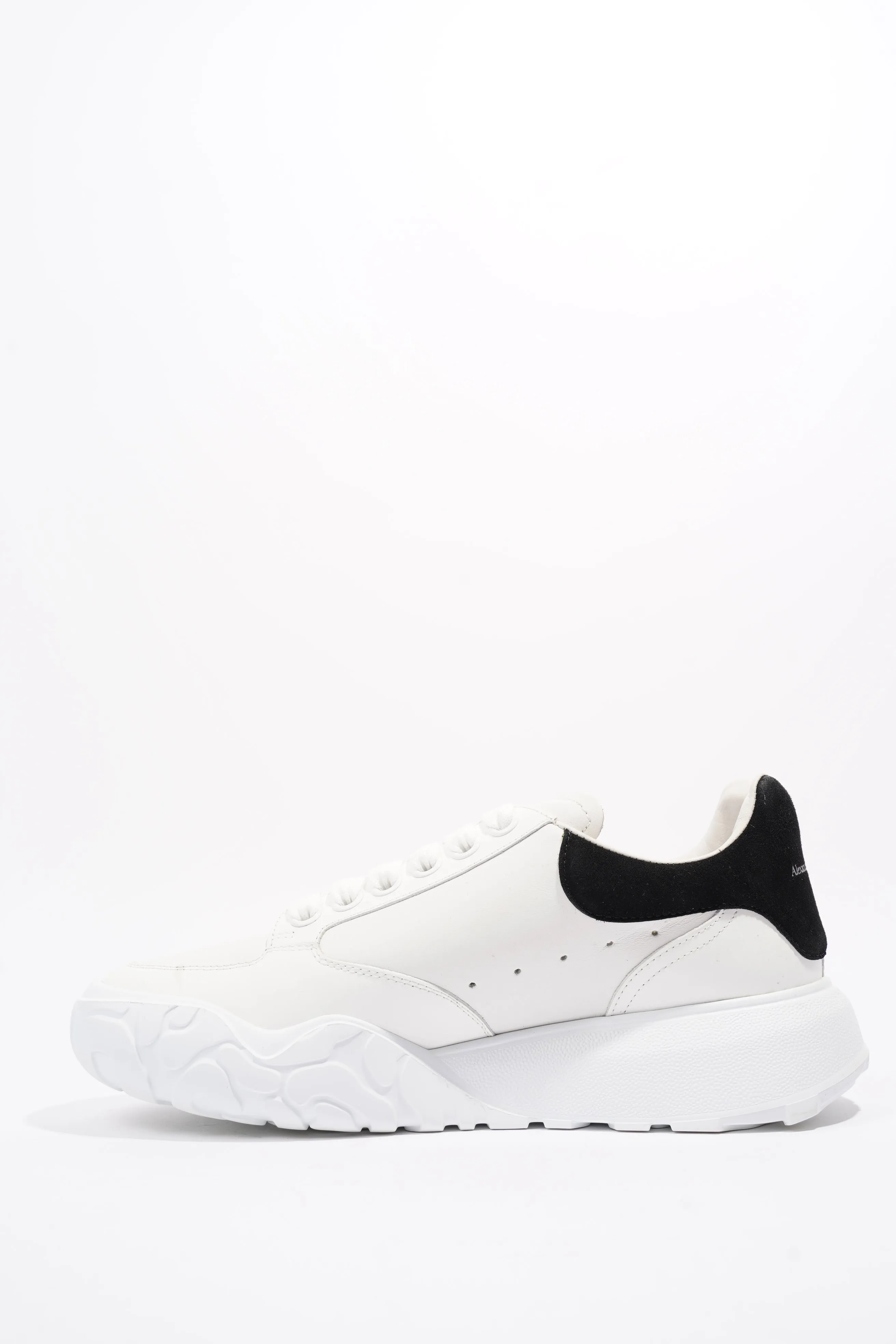 Alexander McQueen Oversized Court Sneaker White / Black Tab Leather EU 38.5 UK 5.5