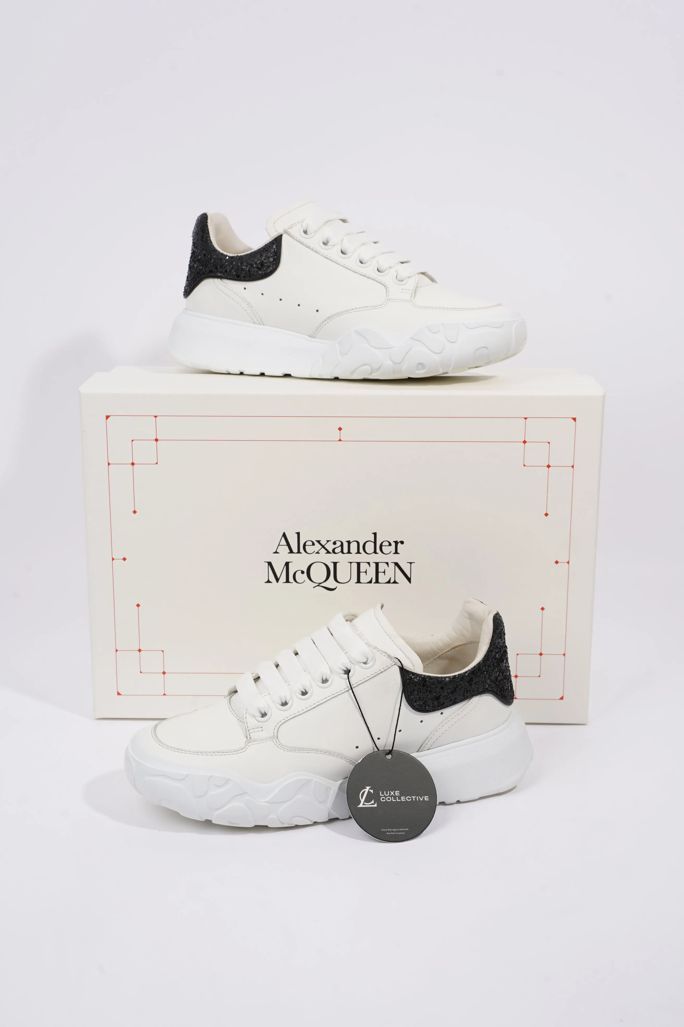 Alexander McQueen Womens Court Sneaker Black Tab EU 37 / UK 4