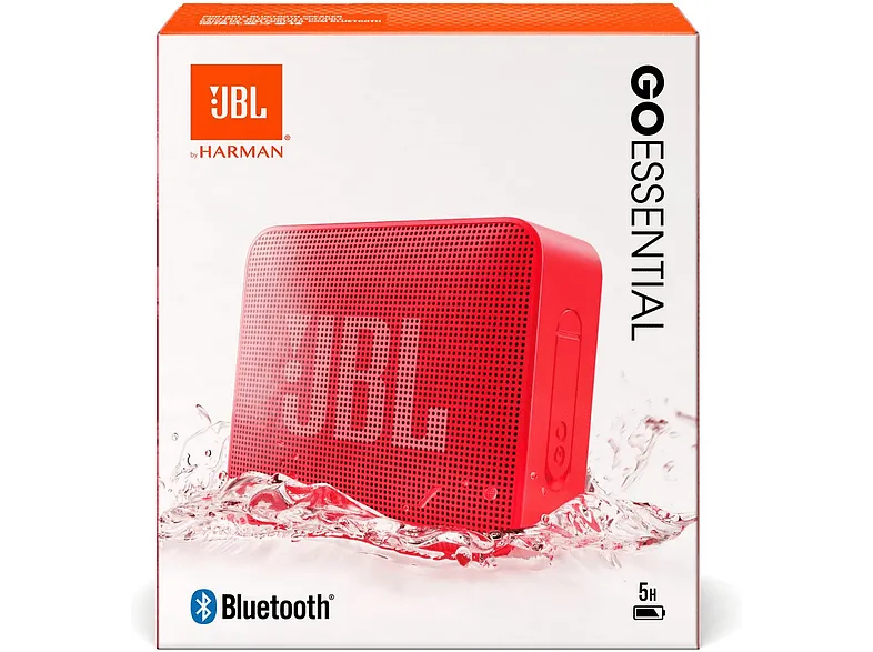 Altavoz inalámbrico - JBL Go Essential, 3.1 W, Bluetooth 4.2, Hasta 5 horas, IPX7, Rojo