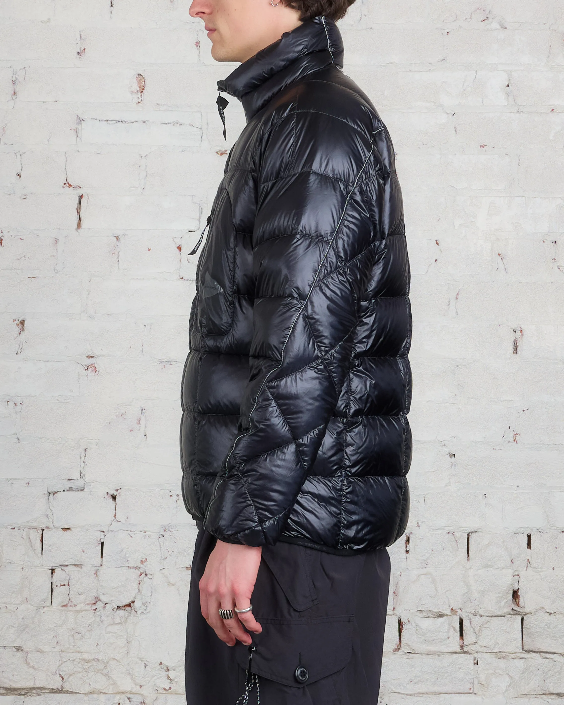 and wander Diamond Stitch Down Pertex Jacket Black