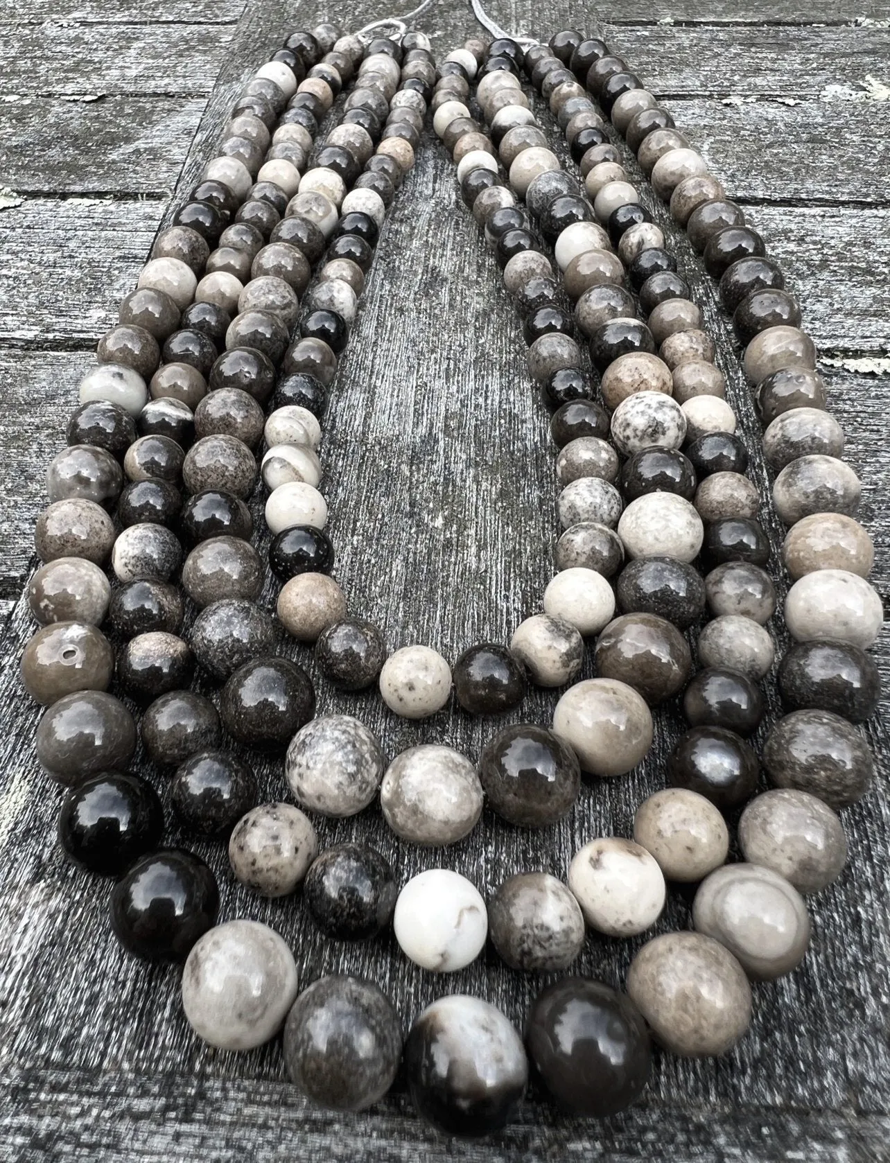 ANN LIGHTFOOT - FOUR STRAND SHEEP SKIN JASPER NECKLACE