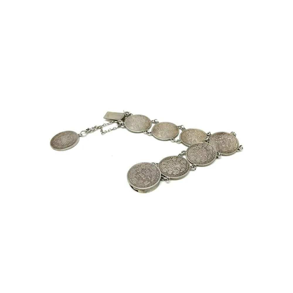 Antique 1905 German 1/2 Deutsche Reich Mark Coin Bracelet