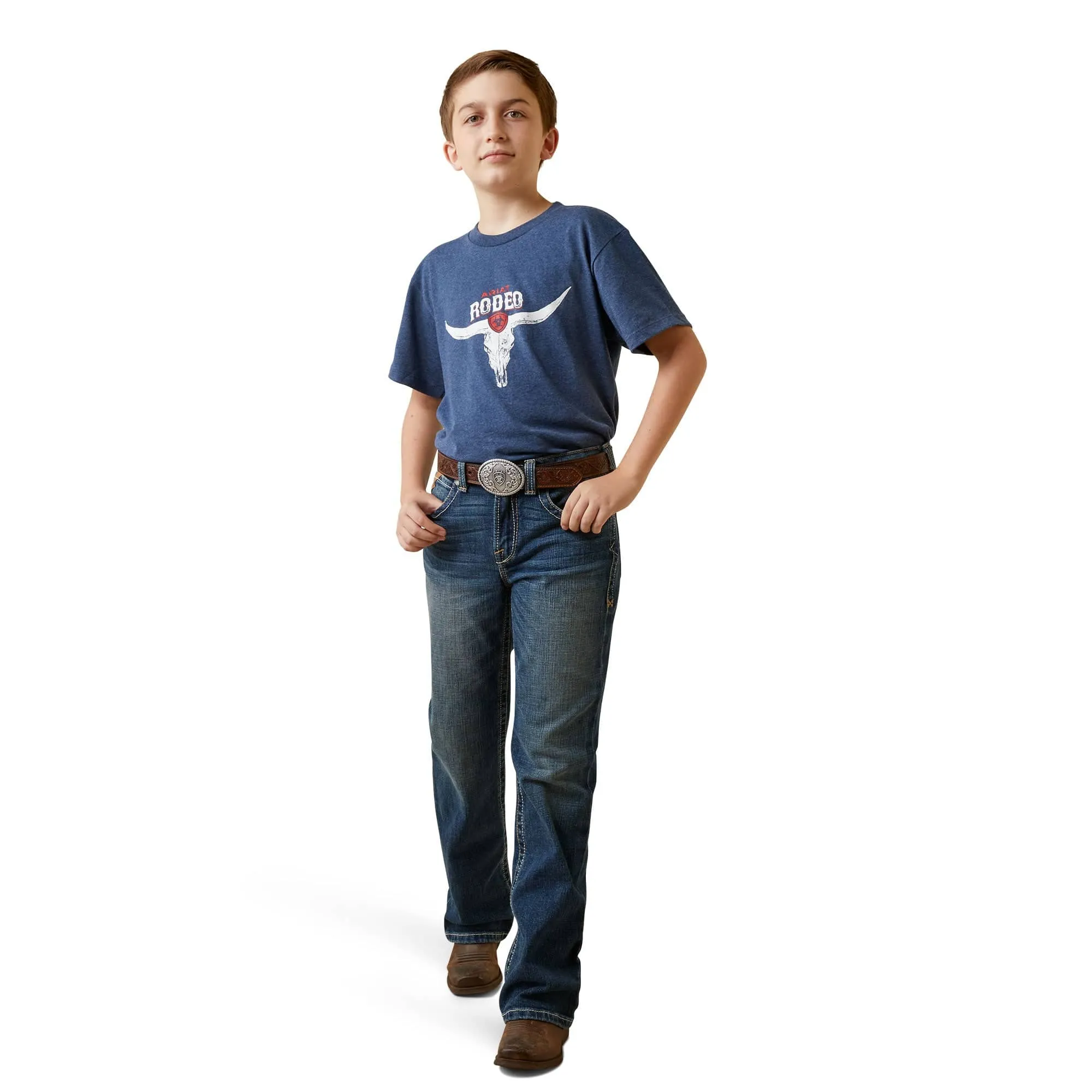 Ariat Boys Rodeo Skull Navy T-Shirt 10045293