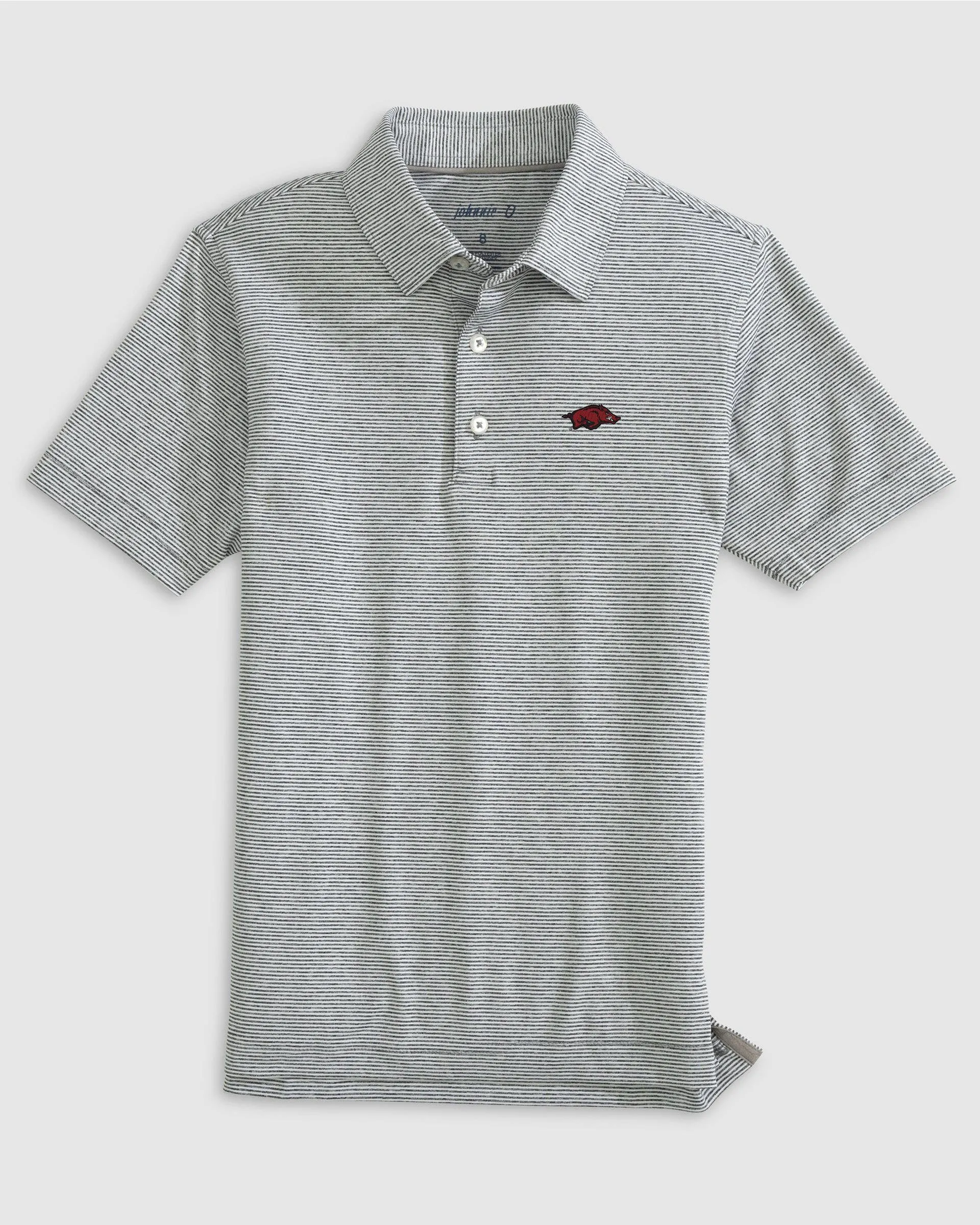 Arkansas Lyndonn Jr. Striped Jersey Performance Polo