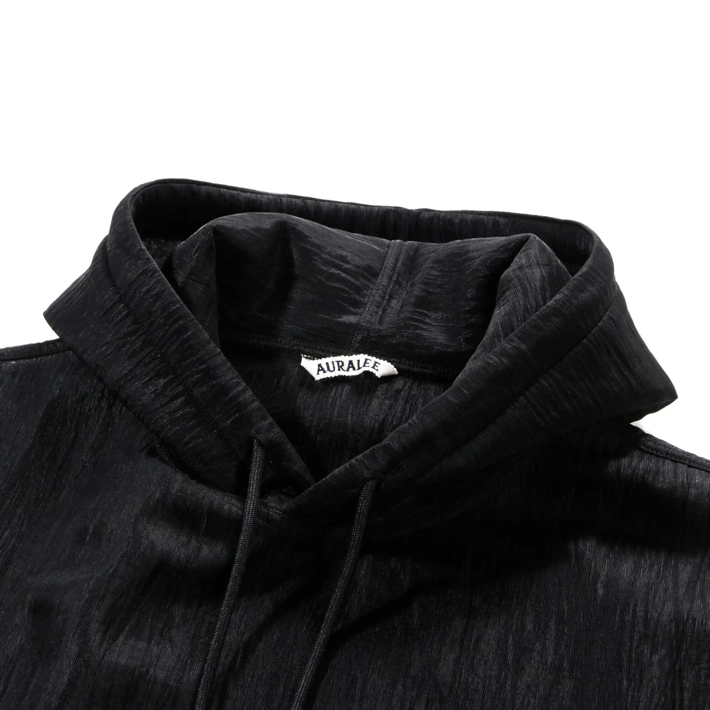 AURALEE ELASTIC SHEER NYLON PULLOVER PARKA BLACK