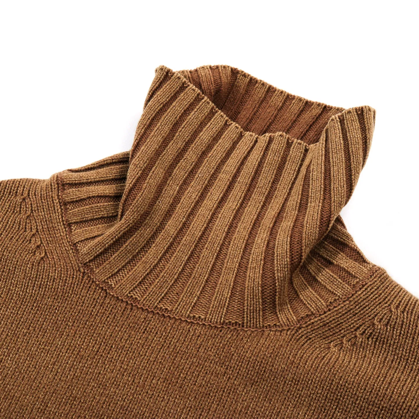 AURALEE WASHED FRENCH MERINO KNIT TURTLE BROWN