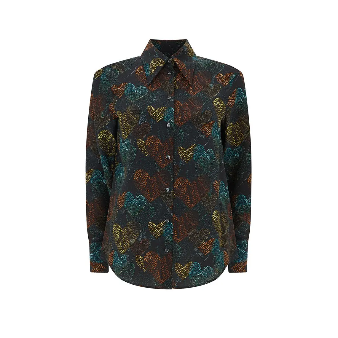 Becky Printed Heart Silk Shirt Multi