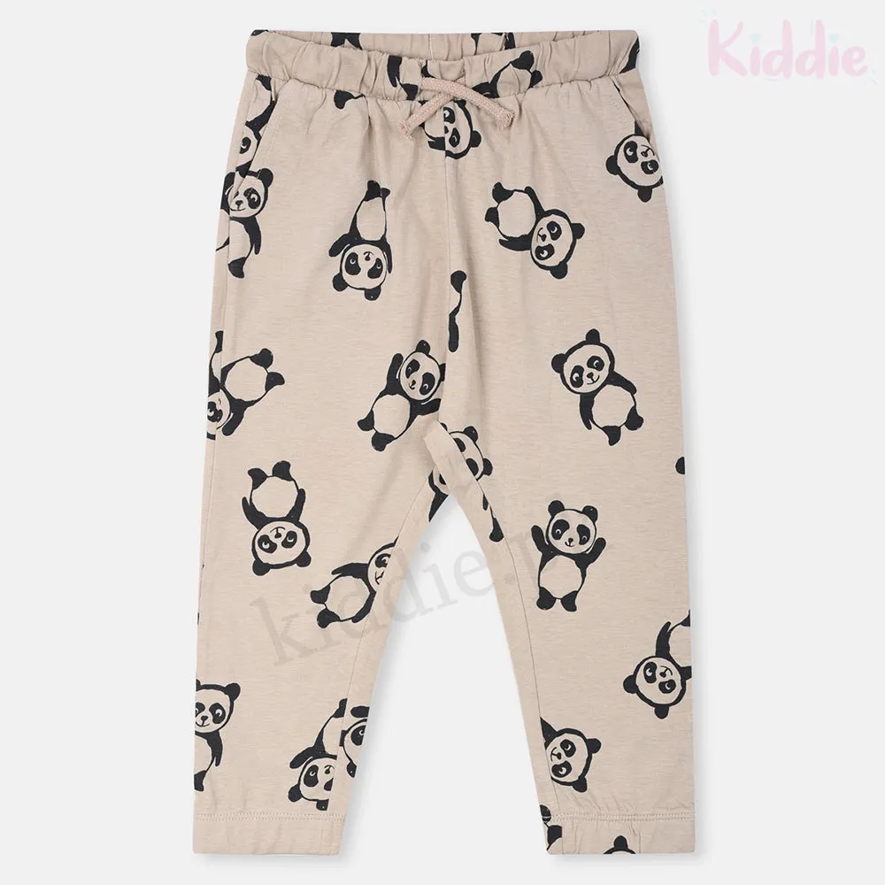 Beige Panda Printed Trouser 3970