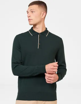 Ben Sherman Dark Green Tipped Merino Polo