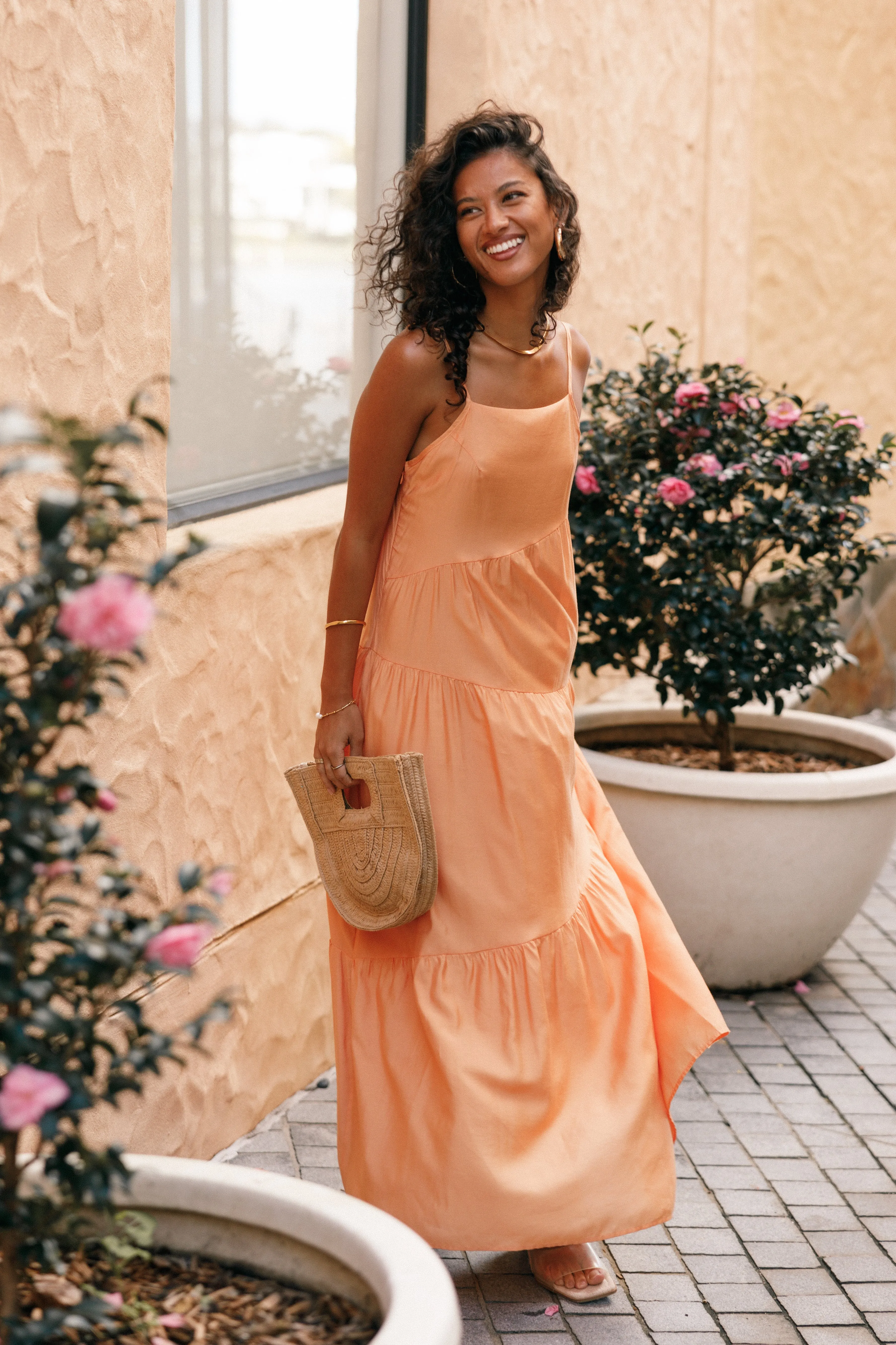 Bennie Midi Dress - Orange