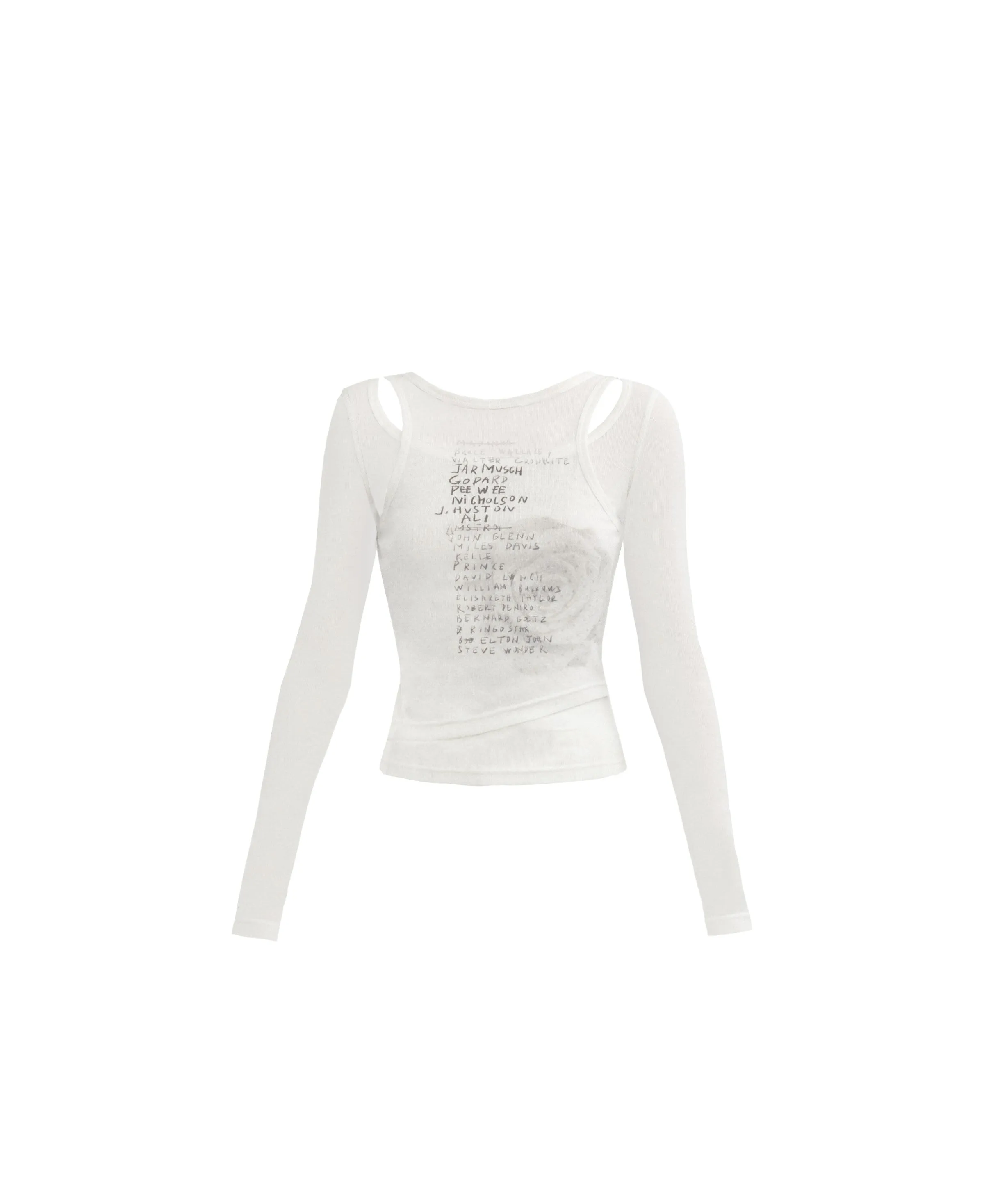 Berlin Rose Design Slim Long-sleeved Lace Letter T-shirt/Skirt FRA0192