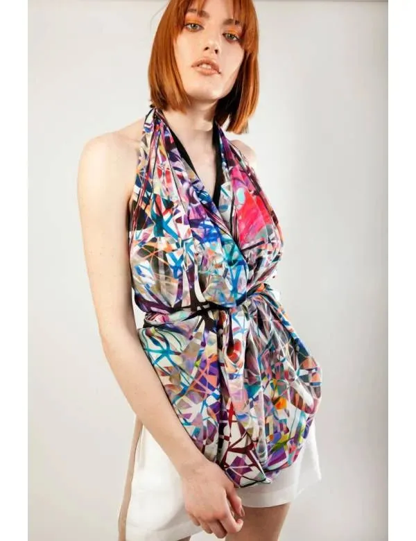 Bet and Malfie Long Silk Demy Scarf (125x125)