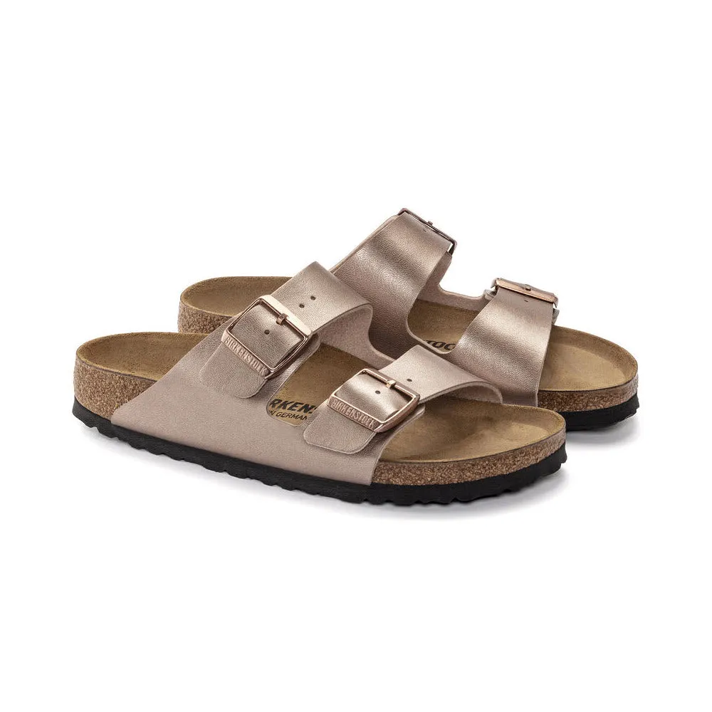 BIRKENSTOCK ARIZONA METALLIC COPPER BIRKOFLOR - WOMENS